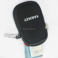 Petite pochette en néoprène avec logo personnalisé, petit porte-cartes avec mousqueton