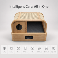 USMILEPET Lit intelligent pour chat, maison pour chat, circulation d'eau, refroidissement et chauffage, auvent semi-fermé, écran tactile LED