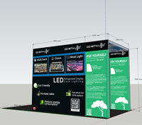 Stand d'exposition 3D personnalisé en alliage d'aluminium 10x10 pieds avec système SEG, support TV et éclairage LED/non LED pour salon professionnel