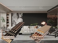 Panneau mural rainuré WPC moderne personnalisé de qualité supérieure, imperméable, insonorisant, décoratif pour salle de bain, entrepôt, intérieur