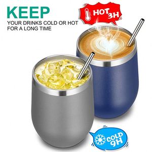 Acceptable Custom Logo 360Ml 12Oz 304 Double Walled Stainless Steel <b>Insulated</b> Egg Shape <b>Cup</b> Travel Coffee Mugs Wine Tumbler - Product Image 3
