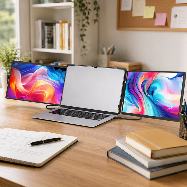 14 Inch Laptop Screen Extender Dual Monitor 1920x1200 IPS Triple Screen Laptop Monitor Extender USB-C for Office Work