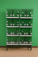 En stock, Cage à canaris empilable, Grande cage d'élevage pour oiseaux, Cage à perroquets en métal, Volière extérieure mobile pour pigeons