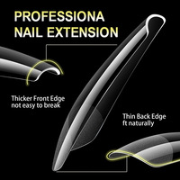 240 Uñas Postizas Flexibles de Gel Suave, Puntas de Extensión de Cobertura Completa, Estilo Francés, Múltiples Formas: Ataúd, Ovaladas, Stiletto, Puntas de Dedo de ABS