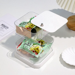 Contenitore per Alimenti <span class=keywords><strong>da</strong></span> <span class=keywords><strong>Scrivania</strong></span> Rotante a 360° Multistrato in Plastica Trasparente per Caramelle, Frutta Secca e Snack - Product Image 5