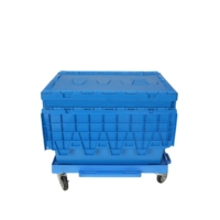 Caisses de déménagement pliables en plastique de 56L, 60L, 75L avec couvercle intégré, conteneurs en plastique pour entreprises de déménagement