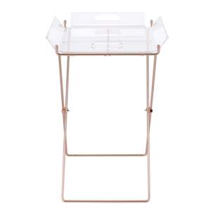 DB <b>Clear</b> Copper Tray <b>Table</b> with Removable Tray for Living Room Furniture - Product Image 4