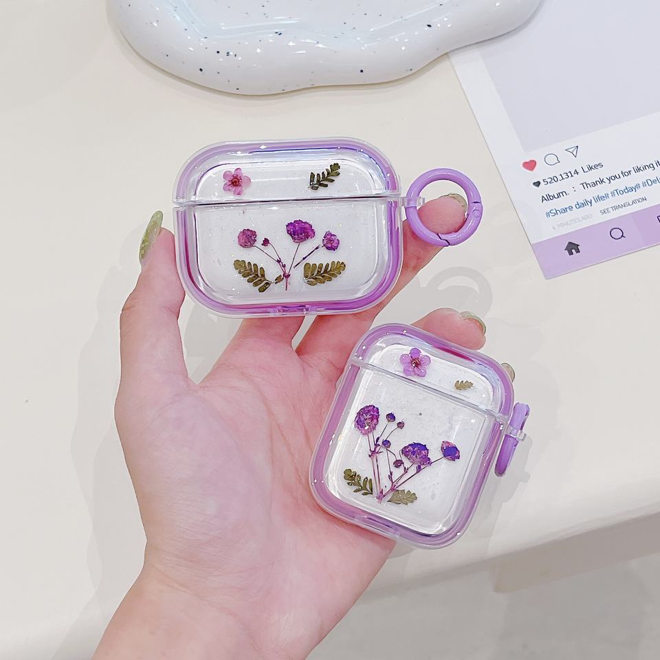 Dried Flowers Phone Case for Luxury Earphone