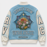 Blouson Teddy Personnalisé Hiver Faible MOQ, en Cuir Véritable, Bomber de Collège Vintage, Vestes Brodées pour Hommes