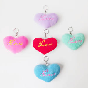Molti colori Mini cuore peluche portachiavi Super morbido cuori carino bambole piccolo regalo di nozze piccolo ciondolo albero di natale - Product Image 3
