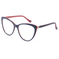 Montura de gafas de acetato de diseño italiano a la moda, montura de gafas de metal para ojos de gato, en stock