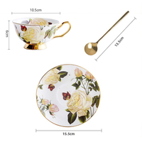 Ensemble de tasses à café en porcelaine fine européenne de luxe, tasses en céramique haute température personnalisables pour bureau, restaurant, intérieur et décoration de la maison