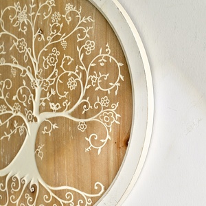 Décoration murale ronde en bois sculpté en forme d'arbre pour la maison - Product Image 6