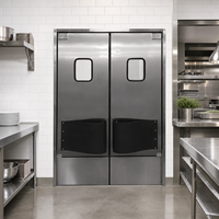 Portes de circulation modernes à double action en acier inoxydable, résistantes aux chocs, à ouverture battante, personnalisées, directement de l'usine Yuyou