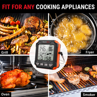 BBQ-Thermometer mit Hochtemperaturbeständigen Sonden Kochthermometer für Lebensmittel, Ofen und Grill mit Timer
