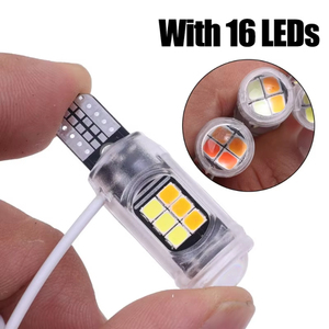 Feux clignotants LED haute luminosité pour moto, ampoule de signalisation bicolore T10 T15 W5W 12 V, lampe de remplacement - Product Image 2