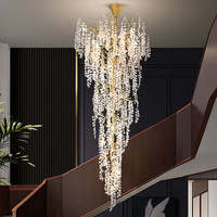 Lustre LED personnalisé AURORACEYO pour décoration intérieure, luminaire suspendu en verre pour escalier