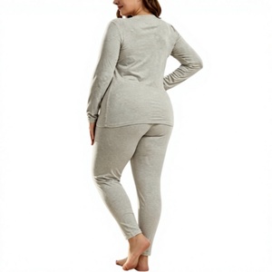 Intimo Termico Personalizzato OEM per <span class=keywords><strong>Donna</strong></span>, Set 2 Pezzi (<span class=keywords><strong>Maglia</strong></span> e Pantaloni) in Tessuto CVC, Vendita all'Ingrosso - Product Image 4