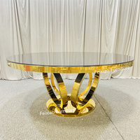 Table de salle à manger ronde au design moderne de luxe meubles de maison en verre table de mariage tables à manger meubles d'hôtel