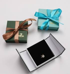 Boîte à bijoux de luxe avec logo personnalisé, design d'emballage en papier miroir, coffret cadeau pour collier et bague, boîtes d'emballage avec ruban - Product Image 4