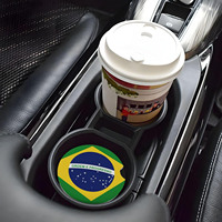 Dessous de verre de voiture de drapeau du Brésil personnalisé, accessoires uniques de dessous de verre de base de liège de pierre en céramique