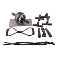 Ensemble de roulettes AB avec poignée de main, équipement de gymnastique pour musculation et exercice musculaire, coussin pour genoux