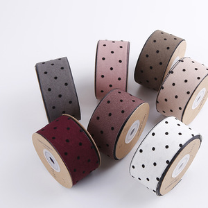 Klip rambut simpul kupu-kupu DIY gaya Korea pita bergerigi polkadot untuk aksesori pakaian anak-anak kain Satin - Product Image 4
