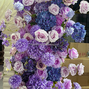 Promesa Boda Decoración al aire libre Arreglo de arco de flores artificiales púrpura Arco de flores de boda - Product Image 4