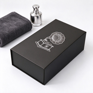Caja de Regalo Rígida de Lujo para Vino o Vodka con Logotipo Personalizado, Diseño Negro, Caja Magnética Deslizante para Botella de Whisky - Product Image 2