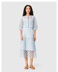 Nuevas llegadas de Bettergirl, Primavera 2026, Nuevo conjunto de vestido con tirantes y cárdigan de punto calado con diamantes, estilo francés elegante y moderno. - Product Image 1
