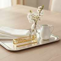 Porte-serviettes rectangulaire artisanal avec calligraphie islamique arabe Bismillah, idéal pour les fêtes du Ramadan