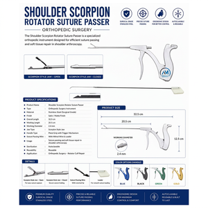 Instrumentos de Atención Médica Al Hida, Pasador de Suturas para Artroscopia, Herramienta Quirúrgica Ortopédica Manual, Certificación CE Clase II - Product Image 6