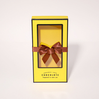 Kotak Cokelat/Permen Hadiah Pernikahan Undangan Pesta Mewah Kuning Ukuran Dapat Disesuaikan Dapat Didaur Ulang Berlapis UV Embos Kustom