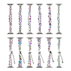 Correa Elástica con Cuentas de Cristal de Colores para Reloj Inteligente, Brazalete Ajustable Ultra Chain para Apple iWatch 98765 - Product Image 1