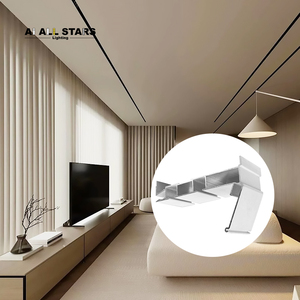 Profilés en aluminium pour rideaux à double poulie, rideaux à contour fixe en tissu pour plafond tendu, projet de maison d'hôtes - Product Image 1