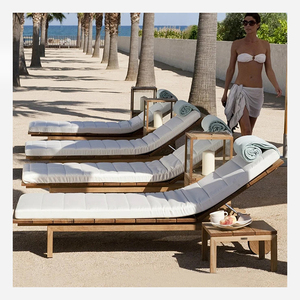 Jardín Natación Hotel <span class=keywords><strong>Cama</strong></span> Exterior Lujo Madera Piscina Muebles Playa Plegable Lounge Chaise Silla - Product Image 1