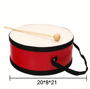 Tambor de Mano Portátil con Baqueta de Madera, Percusión de Piel Natural para la Educación Musical Temprana de Niños - Product Image 5