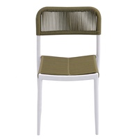 modernes en aluminium et osier pour restaurant, patio, jardin, café, fauteuils de salle à manger en rotin tissé vert en vente