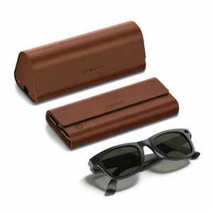 Gafas de IA Plegables con Estuche de 2000 mAh para Meta, Compatibles con Ray-Ban, Cuero Delgado, 6-8 Recargas Completas, Modos USB-C y Batería - Product Image 1