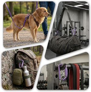 Mousqueton à verrouillage automatique en forme de D, robuste, en aluminium 7075 antirouille, pour hamac, randonnée, laisse de <span class=keywords><strong>chien</strong></span> - Product Image 6