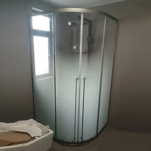 ตู้อาบน้ำแบบเลื่อนได้พร้อมกรอบกระจกเทมเปอร์ฝ้าห้องอาบน้ำฝักบัว - Product Image 1