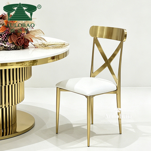 Silla de Banquete de Diseño Moderno Rococó en Acero Inoxidable Dorado al por Mayor - Product Image 3