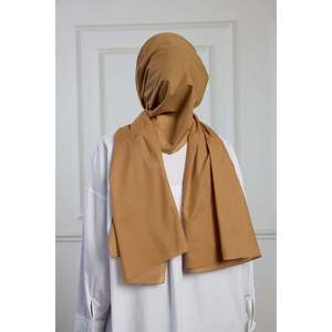 Conjuntos Modestos de Algodón Puro, Bufanda Color Café con Leche, Tela Crepé Transpirable, Estilo Minimalista Normcore para Mujer Adulta - Product Image 1