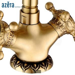 Rubinetto da <span class=keywords><strong>cucina</strong></span> in ottone anticato, monocomando, monoforo, <span class=keywords><strong>a</strong></span> collo lungo, da montare sul piano - Product Image 4