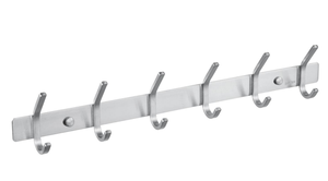 Porte-manteau mural moderne en acier inoxydable robuste et écologique avec 6 crochets pour serviettes et vêtements de salle de bain - Product Image 4