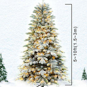 Prelit Warm White LED Lights Artificial Flocked Slim Christmas <strong>Tree</strong> Pre Lit Christmas <strong>Tree</strong> - Product Image 3