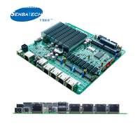 Carte mère industrielle embarquée sans ventilateur J1900 4 Lan DDR3L SATA MSATA VGA 2 COM 6 USB SIM PS2 WIN Linux 12V
