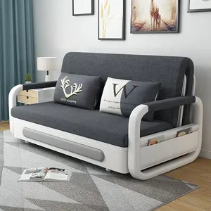 Sofá Cama Seccional Convertible Moderno Tamaño Queen con Almacenamiento, Diseño de Tela Acolchada para Sala de Estar o Uso en Hoteles - Product Image 2