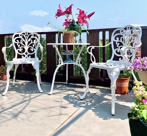 Stile europeo in alluminio fuso per esterni tavoli <span class=keywords><strong>e</strong></span> <span class=keywords><strong>sedie</strong></span> per cortile balcone Villa <span class=keywords><strong>giardino</strong></span> tempo libero ferro bianco <span class=keywords><strong>mobili</strong></span> <span class=keywords><strong>da</strong></span> <span class=keywords><strong>giardino</strong></span> - Product Image 5