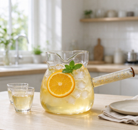 Carafe à café en verre borosilicate avec poignée latérale scintillante, double bec verseur pour le thé, la maison et le café